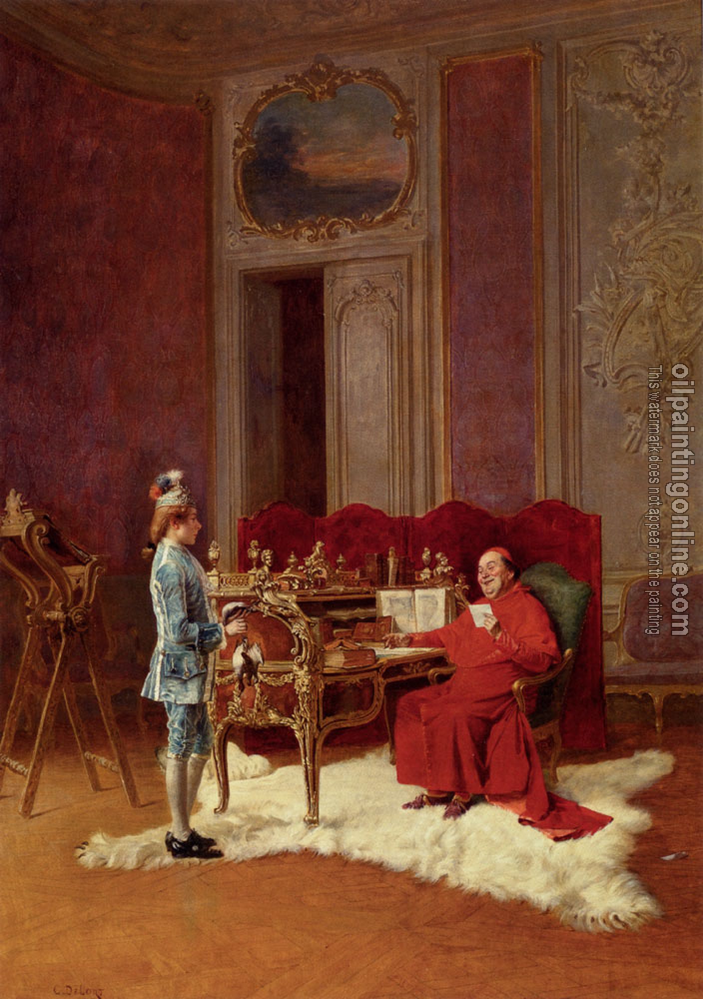 Charles Edouard Edmond Delort - Game For The Cardinal